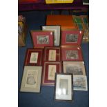 Box of Assorted Vintage Fashion Prints, Framed Pri