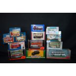 Thirteen Assorted Boxed Corgi, Matchbox and Other Vintage Diecast Model Busses, etc.