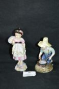 Rare Royal Doulton Figurine - River Boy, and a Small Royal Worcester Figurine of a Young Girl