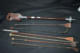 Collection of Shooting Sticks and Riding Crops
