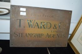 Steamship Agents Brass Sign - T. Ward & Co of Gool