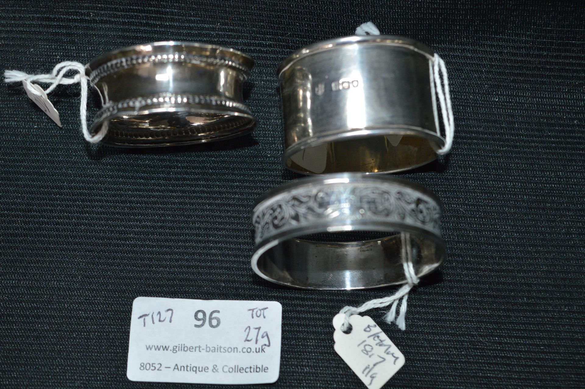 Three Silver Napkin Rings