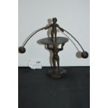 Eastern Brass Figurine - Acrobat Balancing on a Pedestal