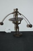 Eastern Brass Figurine - Acrobat Balancing on a Pedestal