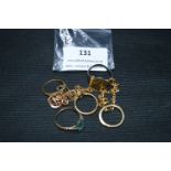 Small Quantity of Scrap Gold and Silver; Rings, Chain, etc.