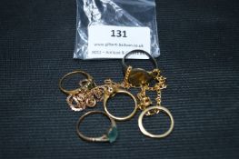 Small Quantity of Scrap Gold and Silver; Rings, Chain, etc.