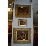 Three Victorian Gilt Framed Chrystoleums Depicting