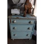 Victorian Painted Pine Three Drawer Chest