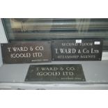 Three Steamship Agents Brass Signs - T. Ward of Go