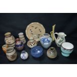 Fourteen Items of Studio Pottery