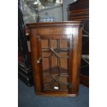 Glazed Oak Corner Cupboard