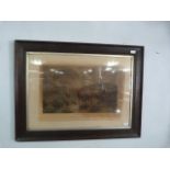 Pair of Oak Framed Victorian Print - Highland Catt