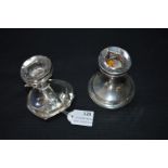 Two Distressed Silver Candlesticks (Sold as Scrap) - Birmingham 1925