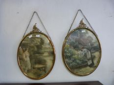 Pair of Brass Framed Country Prints