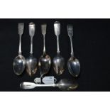 Six Hallmarked and Dated Silver Spoons - London 1875, approx 250g gross