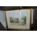 Framed Watercolour of a Trolley Bus