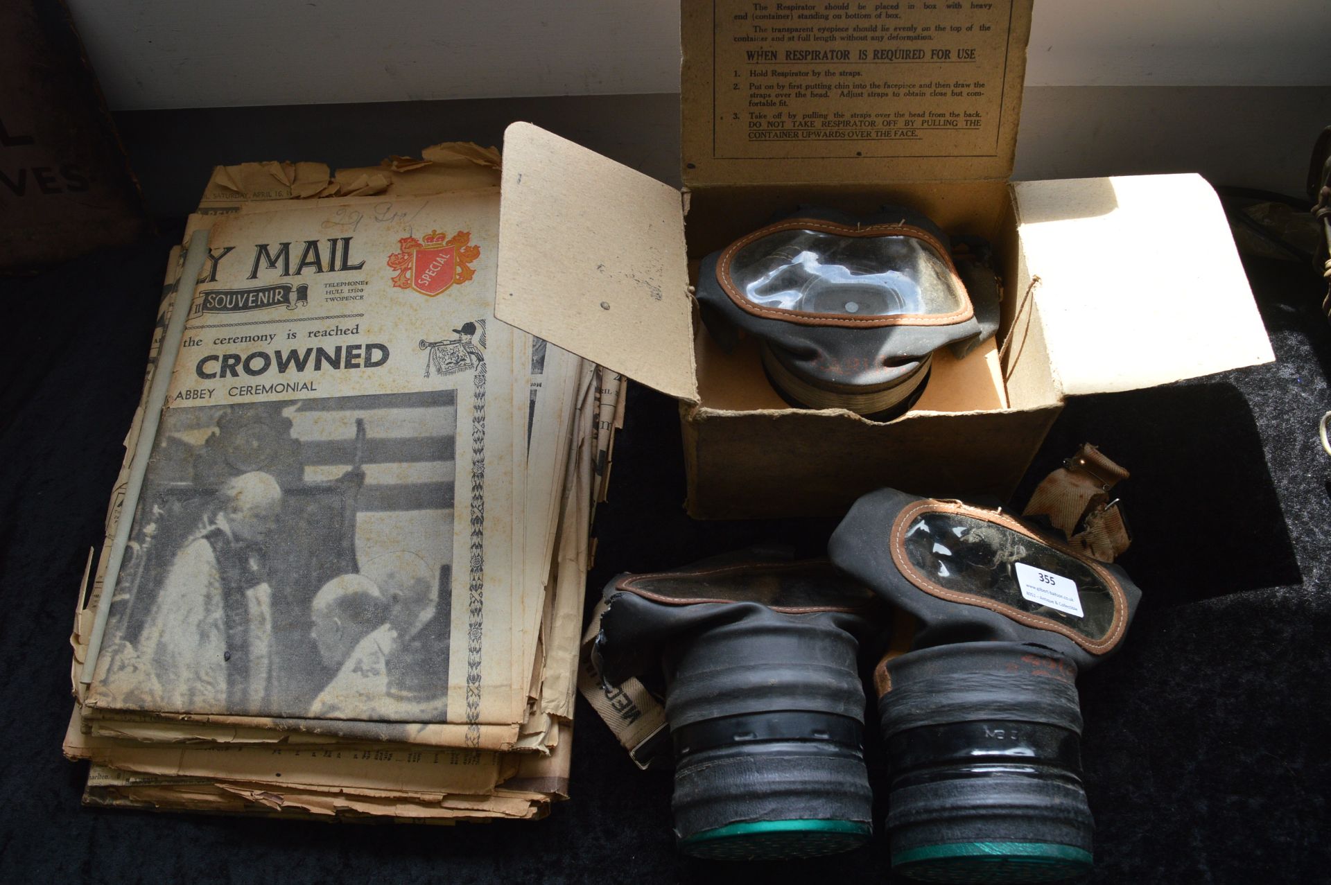 Three WWII Gas Masks