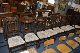 Six Ercol Dining Chairs and Two Carvers