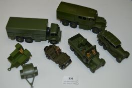 Seven Military Dinky Toys