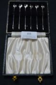 Cased Set of Six Silver Cocktail Sticks