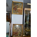 Pair of Gilt Framed Woolwork Tapestry - Biblical S