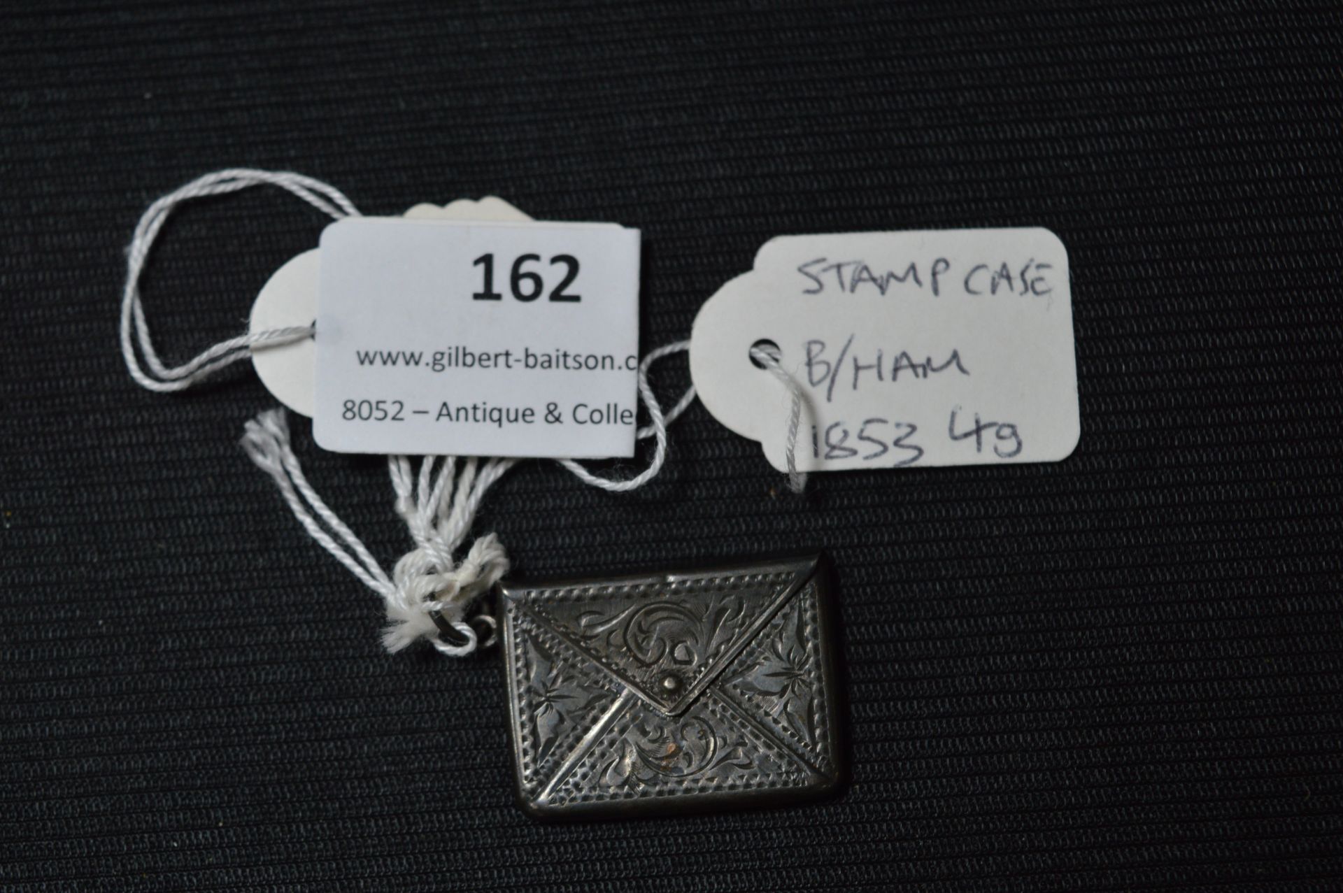 Hallmarked Silver Stamp Case - Birmingham 1853, approx 4g