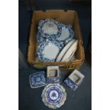 Collection of Assorted Blue & White Pottery