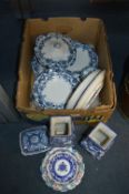 Collection of Assorted Blue & White Pottery