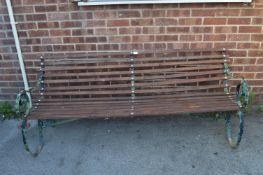 Garden Bench with Wrought Iron Ends