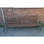 Garden Bench with Wrought Iron Ends