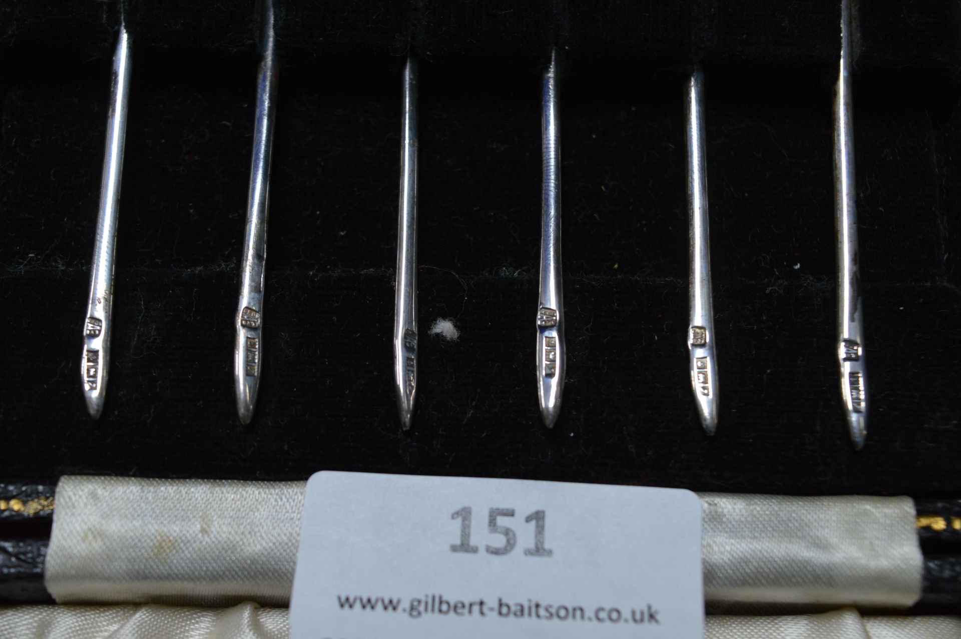 Cased Set of Six Silver Cocktail Sticks - Image 2 of 2