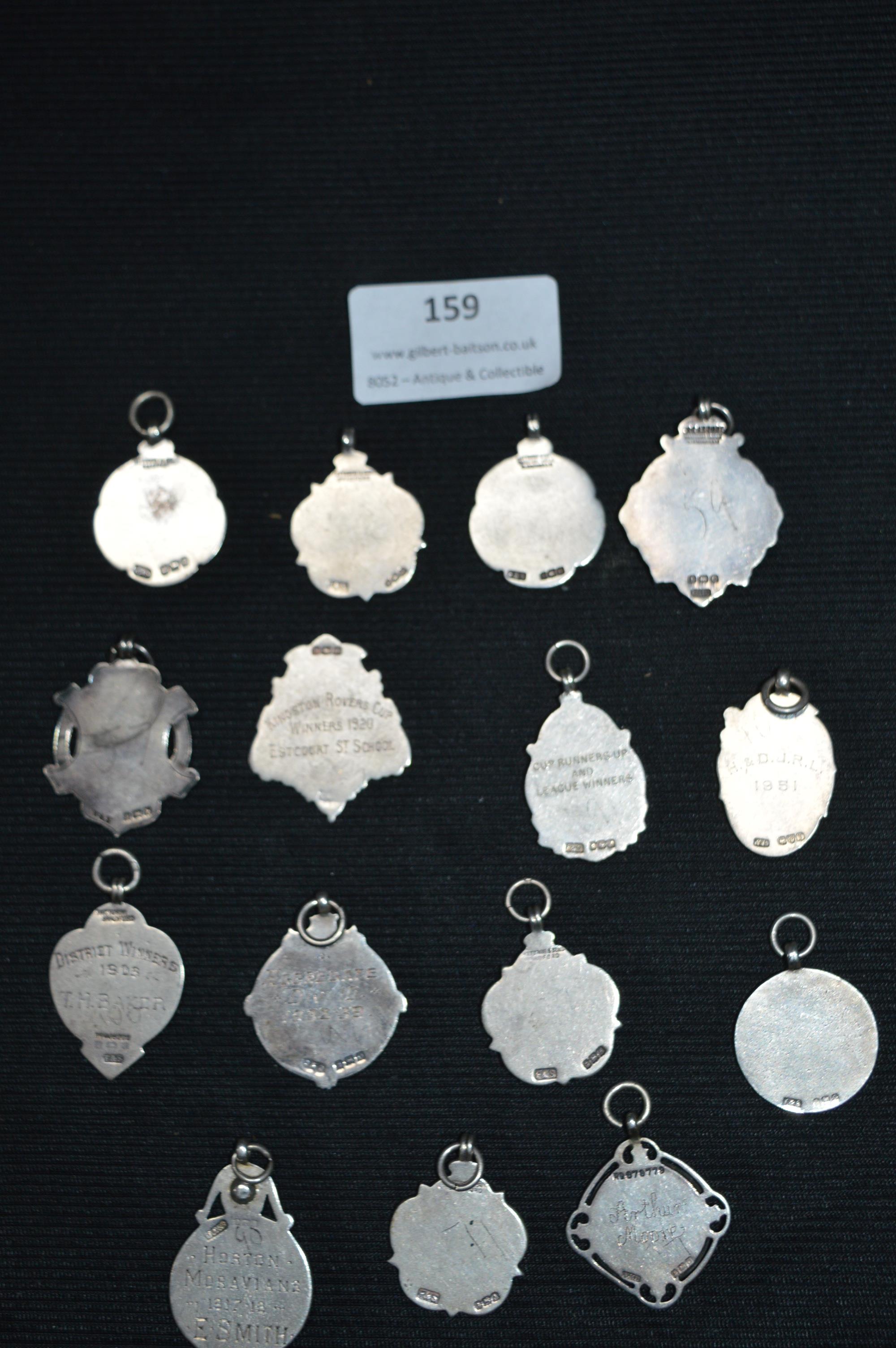 Fifteen Vintage Silver Hull Rugby Medals - Image 2 of 2