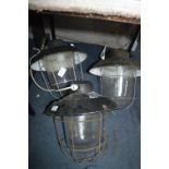 *Three Black Enamel Light Fittings