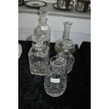 Collection of Cut Glass Decanters