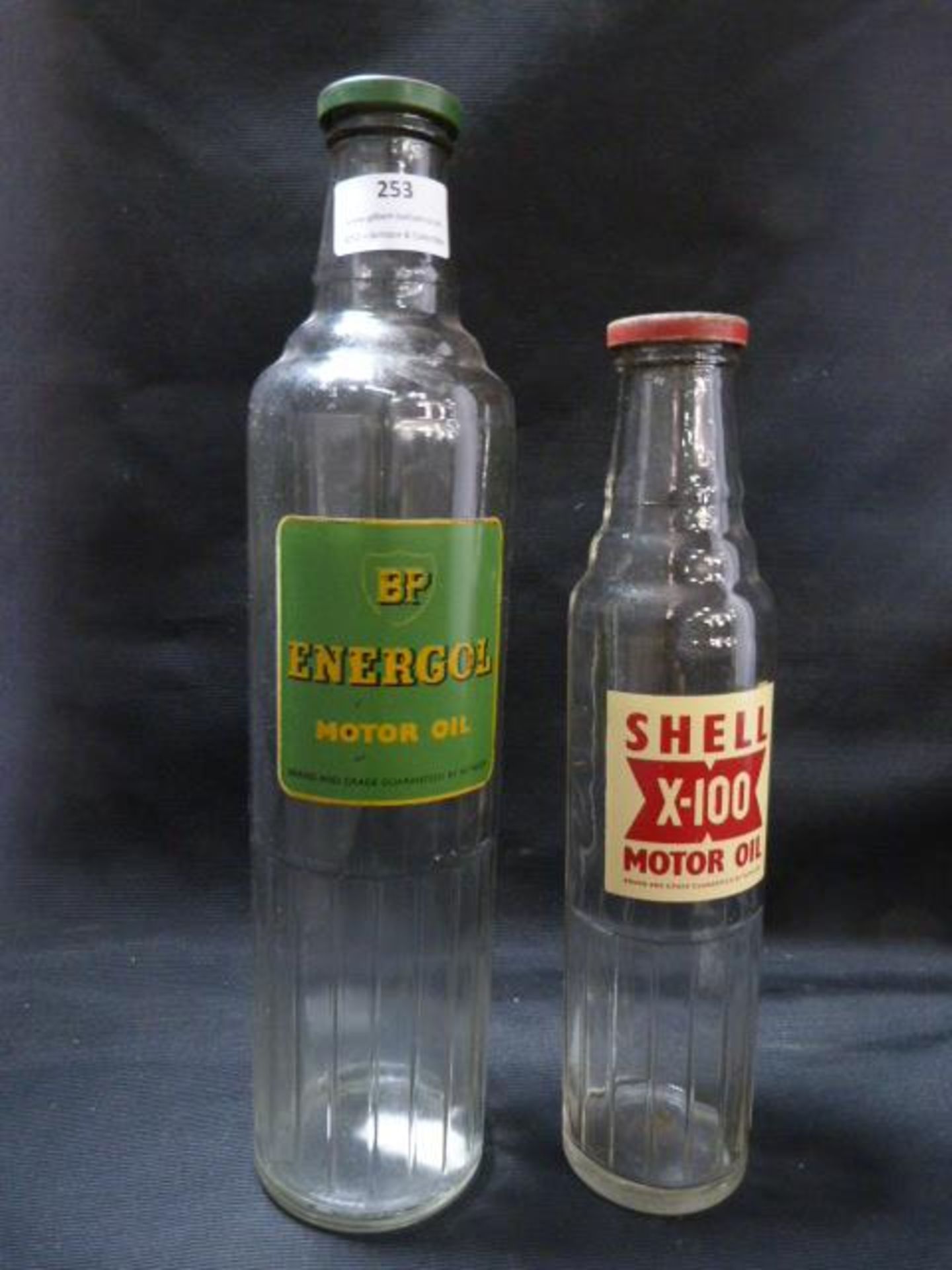 Two Motor Oil Bottles - BP and Shell