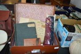 Vintage Suitcase Containing Assorted Ephemera