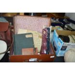 Vintage Suitcase Containing Assorted Ephemera