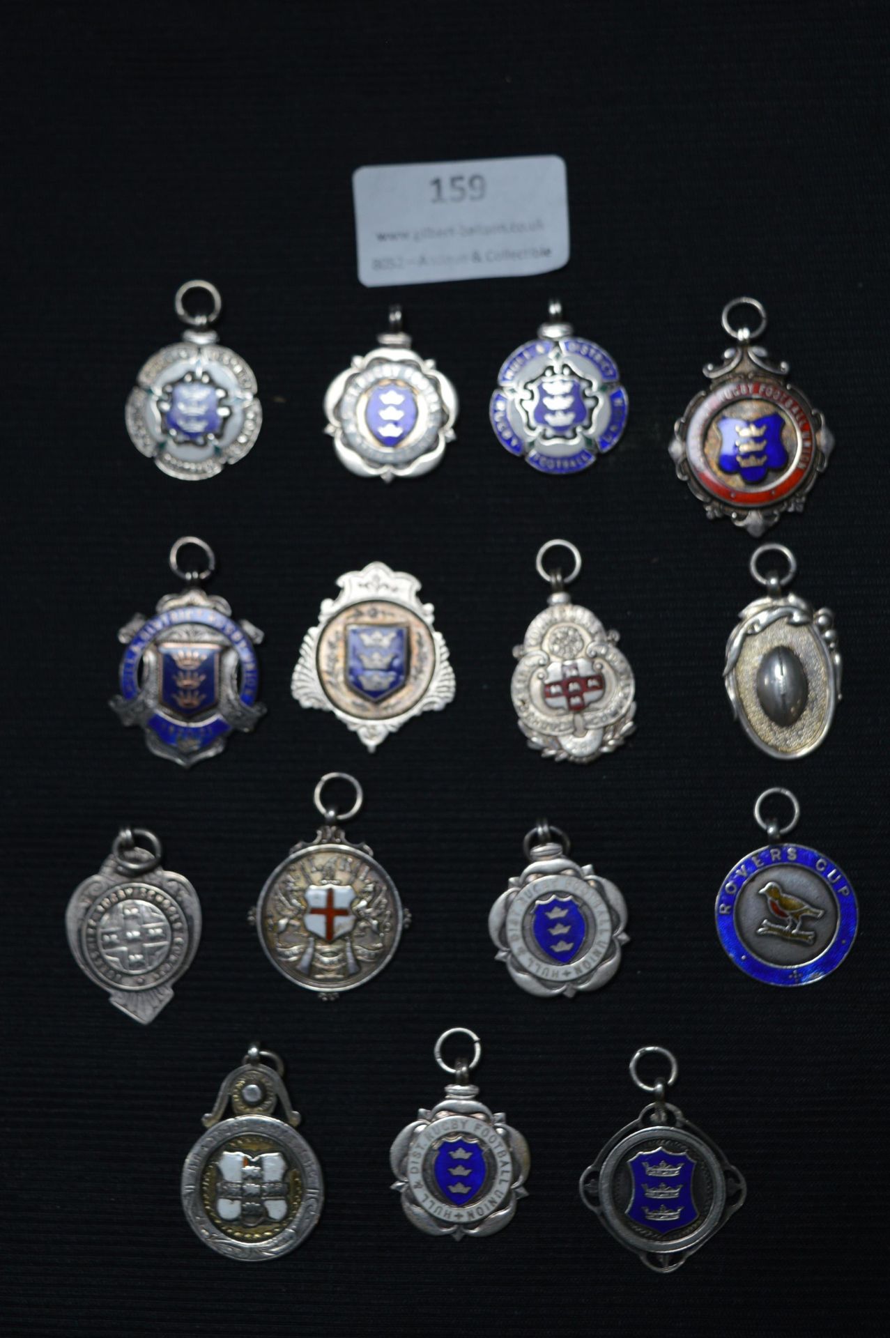 Fifteen Vintage Silver Hull Rugby Medals