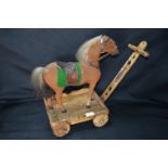 Victorian Skin Covered Loppylugs Toy Pull Along Horse