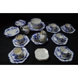Part Longton Tea Service, Blue & White China, and