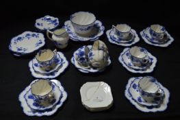 Part Longton Tea Service, Blue & White China, and