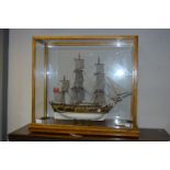 Model of Ship in Display Case - The Bathia (Built