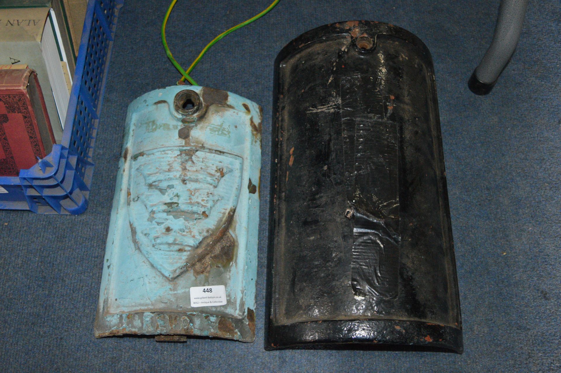 Two Cast Iron Lamp Post Covers