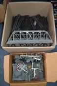 Box Containing Assorted Hornby Railway Track and Accessories