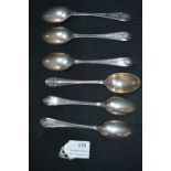 Six Hallmarked Silver Teaspoon - approx 145g Total