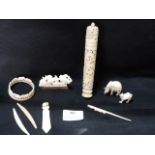Small Collection of Antique Ivory Items (All Worke
