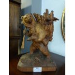 Black Forest Carving Depicting a Bear with a Baske