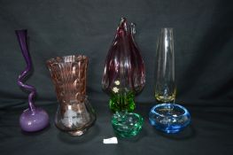 Seven Pieces of Art Glass Including One Murano and