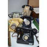 Five Vintage Telephones Including Black Pyramid Phone (Some with Faults)