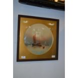 Victorian Framed Circular Watercolour by Garman Mo